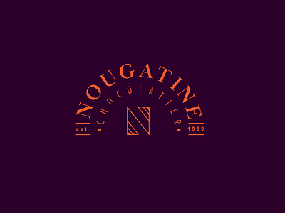 Nougatine arc chocolate logo minimal vintage