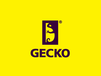Gecko bold gecko it logo negative space yellow