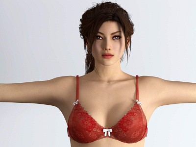 Asian Bikini Girl 3D Model