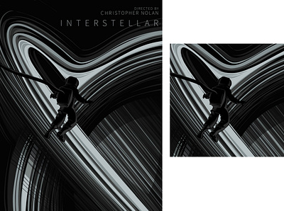 Interstellar (2014) movie poster B&W black and white black hole design film illustration interstellar monochrome movie nolan poster space vector