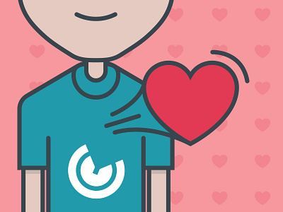 Happy Valentine's Day avatar brand character creative design heart logo love thick lines tshirt