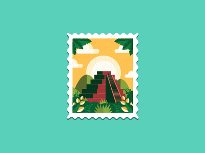 Aztec Pyramid Stamp