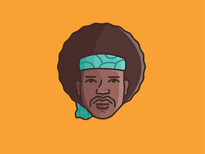 The great Jimi ca classic flat design illustration line work music rock san diego shapes simple