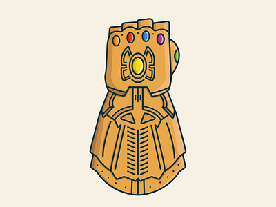 Thanos Gauntlet design flat design illustrator san diego shapes vector