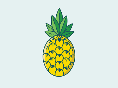 Piña flat design fruit illustrator lines san diego simple summer tropical