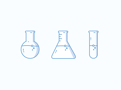 Chemistry glassware erlenmeyer flask florence flask icons illustration test tube