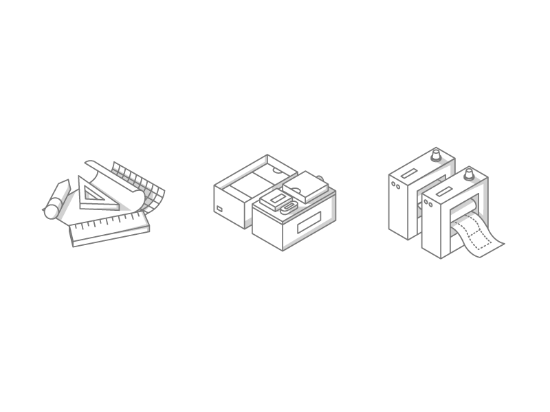 Icon Set Concept isometric icons illustration
