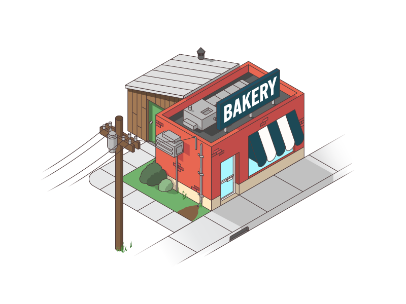 Bakery game isometric illustration