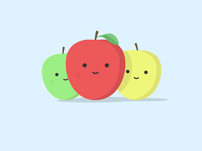 Friendly Apples apples fruit illustration