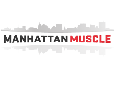 Logo option for Manhattan Muscle branding fitness identity logo nyc