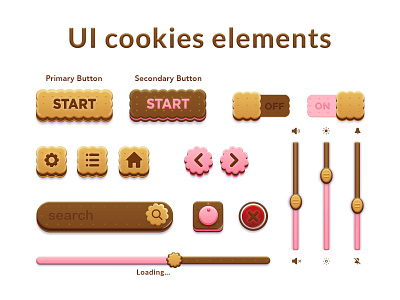 UI cookies elements buttons cookies elements ui ui design ui elements