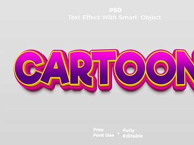 Cartoon PSD 3D Text Effect 3d branding graphic design motion graphics