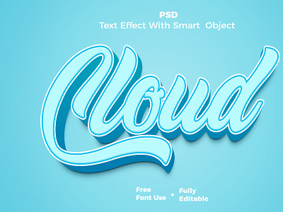 Cloud 3D Text Effect 3d branding graphic design motion graphics ui