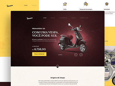 Vespa Primavera Landing page bike design graphic landing page primavera ui ux vespa web