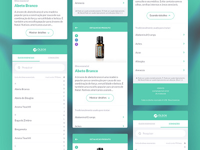 Essencial Oil Mobile Catalog catalog essencial health interface list mobile oil ui