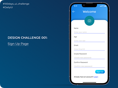 Daily UI Challenge: Sign up Page Design dailyui design ui uidesign