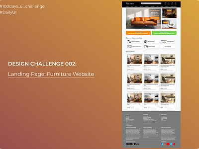 Daily UI Challenge: Furniture website Landing page UI design