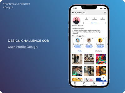 Daily UI Challenge: User Profile Design dailyui design designchallenge ui uidesign