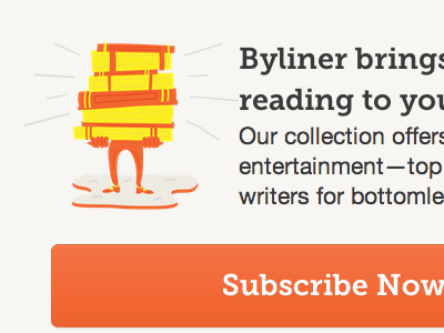 Byliner "reading" illustration book byliner illustration orange story yellow