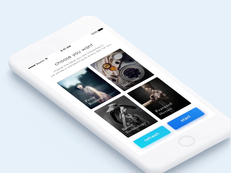 News subscription ainimation app cards concept ios mobile news recommend ui