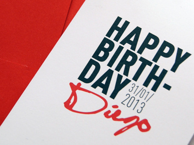 Birthday card n.2 auguri biglietto birthday card compleanno lettering red rosso rouge