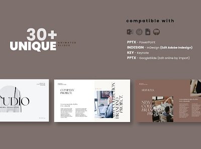 Studio Portfolio PowerPoint Template #2 app branding design graphic design illustration logo typography ui ux vector