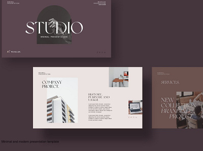 Studio Portfolio PowerPoint Template #3 app branding design graphic design illustration logo typography ui ux vector