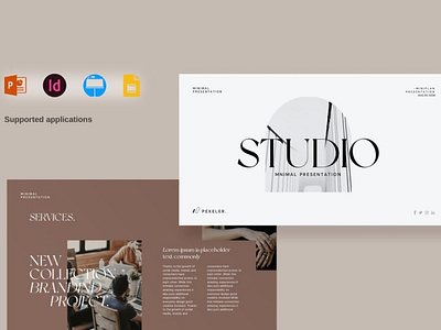 Studio Portfolio PowerPoint Template #6 app branding design graphic design illustration logo typography ui ux vector