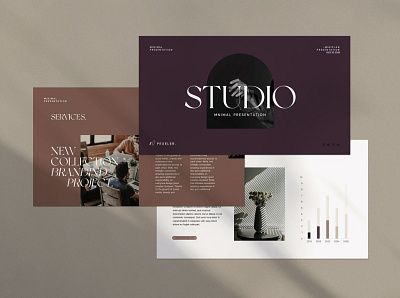 Studio Portfolio PowerPoint Template #8 app branding design graphic design illustration logo typography ui ux vector
