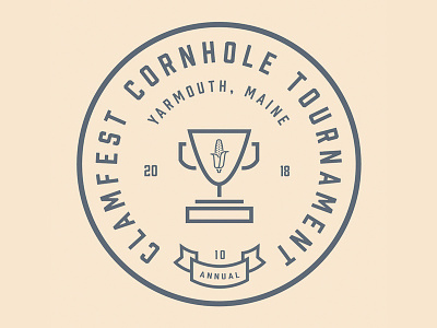 Clamfest Cornhole Tournament badge branding cornhole logo logodesign tournament trophy