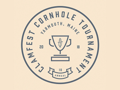 Clamfest Cornhole Tournament badge branding cornhole logo logodesign tournament trophy