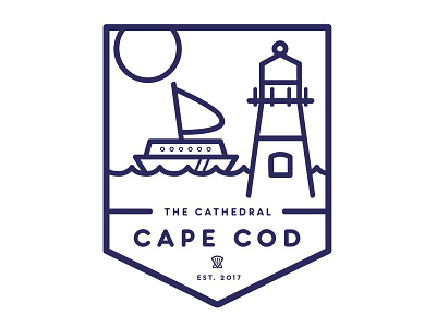 Cape Cod badge capecod icon illustration lineart ma vector