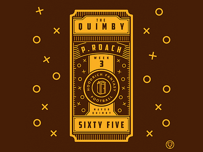 The Quimby - Week 3 Winner badge fantasy football illustration lineart logo logodesign quimby ticket trophy vector
