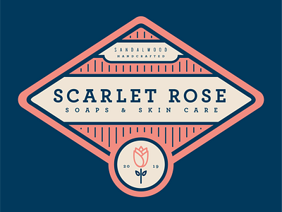 Scarlet Rose Soaps & Skin Care badge branding graphic design illustration logo logodesign skincare soap vector