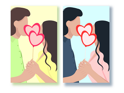 Love couple faceless illustration