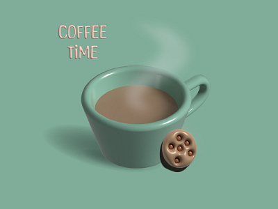 Coffee time 3D illustration