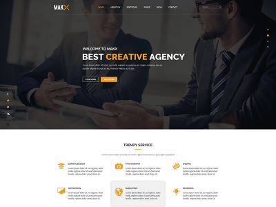 MAKX – Corporate PSD Template business web clean creative clean psd clean templates corporate site psd template simple design web design website templates