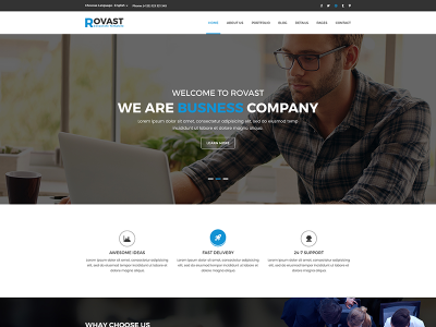 $1 PSD Template - Rovast business web clean creative clean psd clean templates corporate site psd template simple design web design website templates