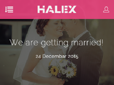 Halex – Wedding Mobile App PSD Template
