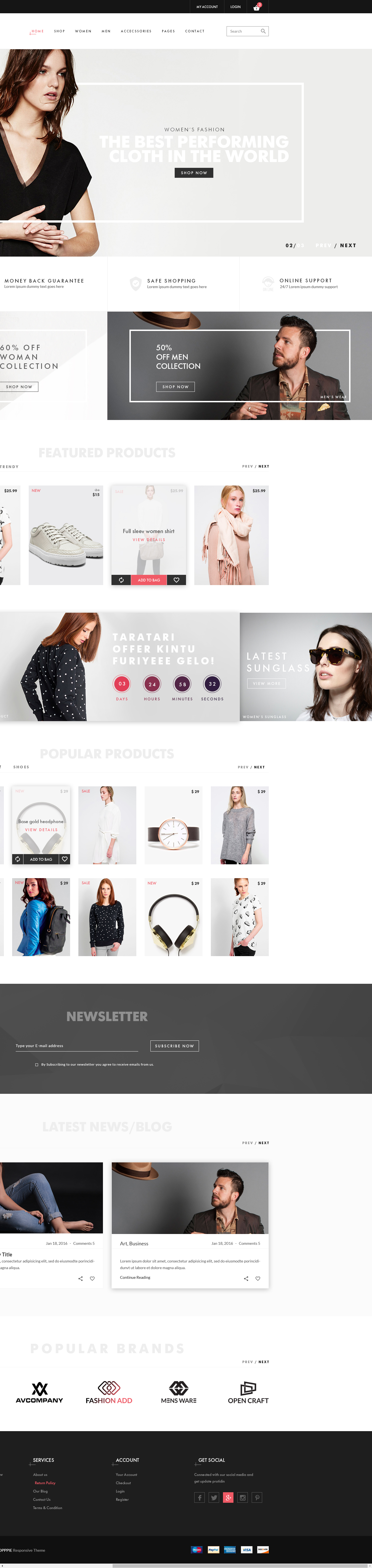 Shopppie – Fashion eCommerce PSD Template by $1 PSD Template on Dribbble
