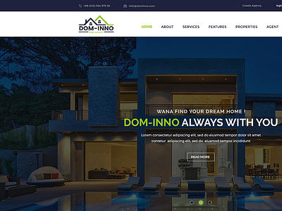 Dom-Inno Real Estate PSD Template business clean style construction corporate modern design photoshop psd real estate