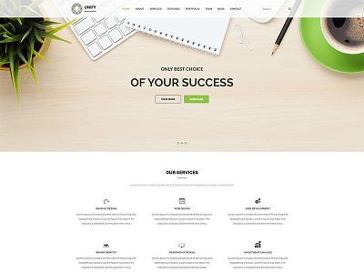 Unify – Multipurpose PSD Template agency bootstrap business clean modern cloud corporate creative ecommerce flat