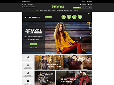 Emporium – Fashion eCommerce PSD Template agency blog business corporate creative ecommerce elegant fashion flat minimal modern