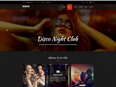 Disco Night Club – PSD Template artist audio band celebrity club dance dj entertainment event music nightclub