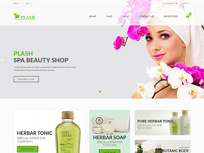 Plash Spa – eCommerce PSD Template beauty booking cosmetology hair haircut makeup manicure massage salon spa yoga