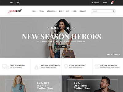 Shopppie – Fashion eCommerce PSD Template bootstrap creative fashion fashion store modern psd retail shopping store