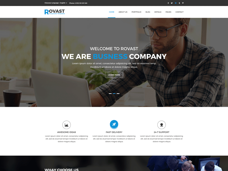 Rovast – Corporate PSD Template business web clean creative clean psd clean templates corporate site psd