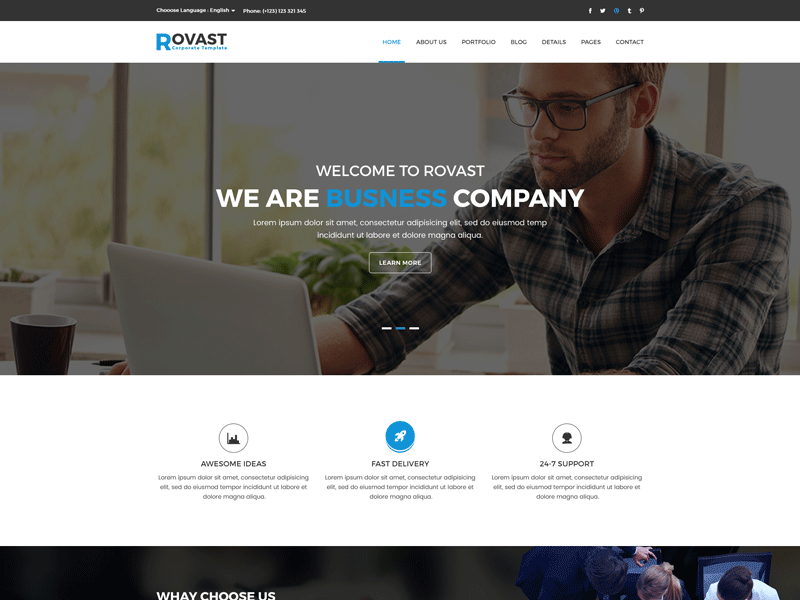 Rovast – Corporate PSD Template