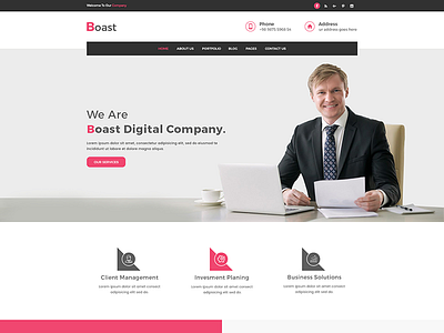 Boast – Corporate PSD Template $1.00 business web clean creative clean psd clean templates corporate site psd template simple design web design website templates