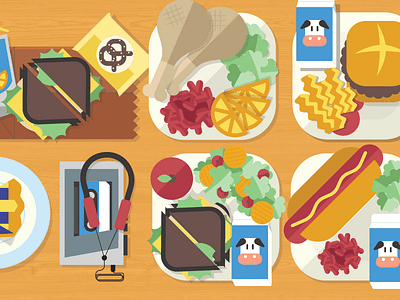 More Food food illustration motion graphics tape player